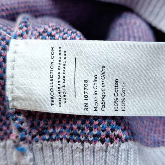 Tea Collection 100% Cotton Purple Cat Sweater Size Small - Picture 6 of 6